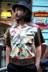 50s STYLE HAWAIIAN PANEL SHIRT（グッドロッキン・ハワイアンパネルシャツ・ブラウン　）