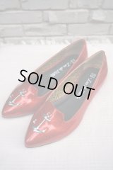 TUK×LUX DE VILLE R&R ANCHOR FLAT SHOE RED（ロカビリー・アンカーグリッターフラットシューズ）