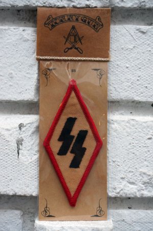 画像1: SS PATCH Rhombus RED×BLACK（バイカーワッペン・ひし形ワッペン・ナチス親衛隊SS）