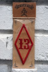 13PATCH Rhombus Red（バイカーワッペン・ひし形ワッペン13・レッド）
