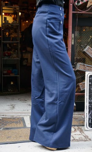 画像3: BANNED 40s SAILOR STYLE  FLARE TROUSERS（ヴィンテージセーラースタイル ハイウエスト・フレアーパンツ）