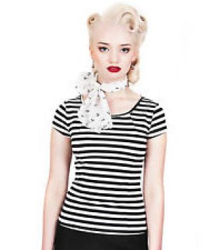 画像7: COLLECTIF ALICE T-SHIRT BLACK（コレクティフ ロカビリーボーダーTシャツ）