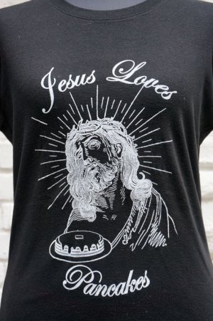 画像4: Jessica Loise Jesus Loves Pancakes Tee（ジェシカルイーズ ブラックTシャツ）