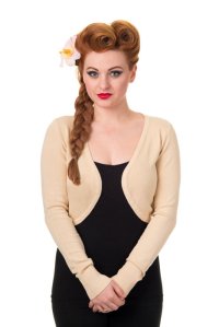 50s RETRO FLICKERS OFF WHITE BOLERO（レトロ ニットボレロ 生成り）