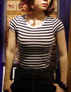 画像4: COLLECTIF ALICE T-SHIRT BLACK（コレクティフ ロカビリーボーダーTシャツ）