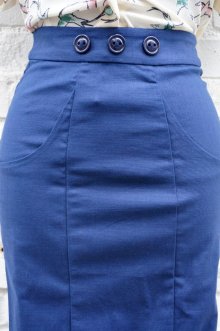 他の写真2: Collectif Vintage Style Plain Pencil Skirt Navy（ビンテージスタイル ペンシルスカート）