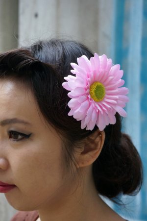 画像6: PIN-UP HAIR CLIP GERBERA PINK（フラワーヘアークリップ ガーベラ  ピンク ロカビリー ピンナップ）