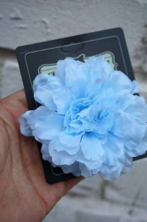 画像4: PIN-UP HAIR CLIP CARNATION BLUE（フラワーヘアクリップ・ブルー ロカビリー ピンナップ）