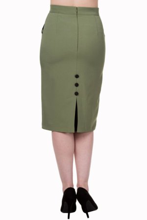 画像5: BANNED 50s STYLE PENCIL WIGGLE SKIRT ARMY GREEN （50s ビンテージスタイル ペンシルスカート アーミーグリーン）