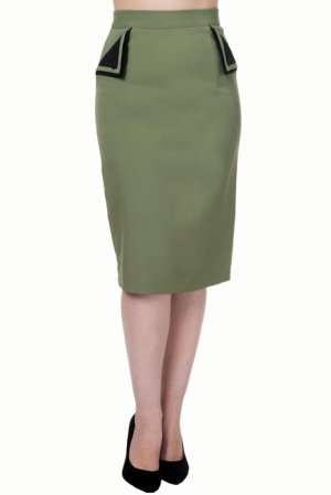 画像4: BANNED 50s STYLE PENCIL WIGGLE SKIRT ARMY GREEN （50s ビンテージスタイル ペンシルスカート アーミーグリーン）
