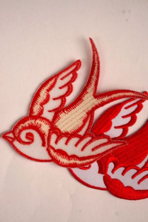 画像4: Swallow Patch Red×White（ツバメ・スワロー・スワロウ ワッペン・赤×白 ）