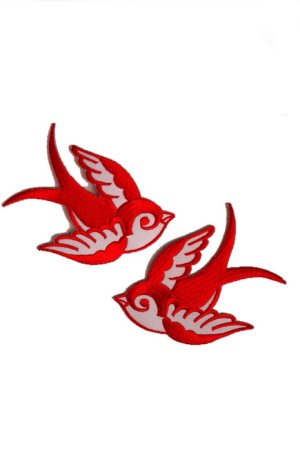 画像5: Swallow Patch Red×White（ツバメ・スワロー・スワロウ ワッペン・赤×白 ）