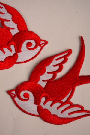 画像3: Swallow Patch Red×White（ツバメ・スワロー・スワロウ ワッペン・赤×白 ）