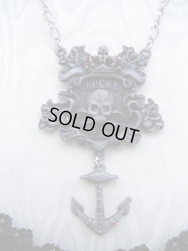 画像1: SALE!! LUCKY-13 SKULL＆ANCHOR JEWELRY　（ラッキー１３スカル＆アンカーペンダント）