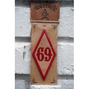 画像: 69 PATCH Rhombus RED（バイカーワッペン・ひし形ワッペン69）