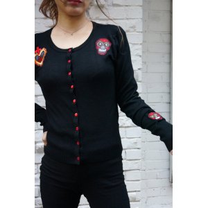 画像: BANNED SACRED HEART MEXICAN SKULL CARDIGAN（メキシカンスカル　カーディガン）