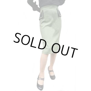 画像: BANNED 50s STYLE PENCIL WIGGLE SKIRT ARMY GREEN （50s ビンテージスタイル ペンシルスカート アーミーグリーン）