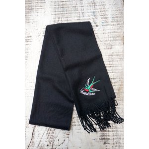 画像: CABALLERO MUFFLER SWALLOW BLACK（スワロー刺繍マフラー・ブラック）