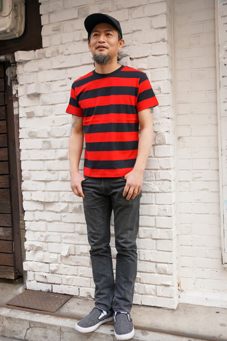 画像: CABALLERO BORDER S/S T-SHIRT ボーダーTシャツ（黒×赤）