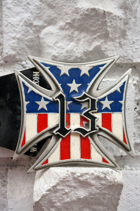 画像: LUCKY-13　USA CROSS Belt buckles・ラッキー13 アメリカンクロス ベルトバックル