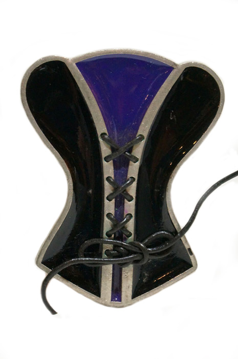 画像1: CORSET purple belt buckle(コルセット型ベルトバックル）