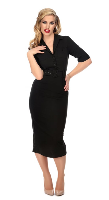 Collectif 50ｓ Rockabilly Pencil Dress Black 50sスタイル ロカビリーペンシルワンピース